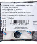 Mască pentru priză TV, tip HSAT cu 3 decupaje, argintiu