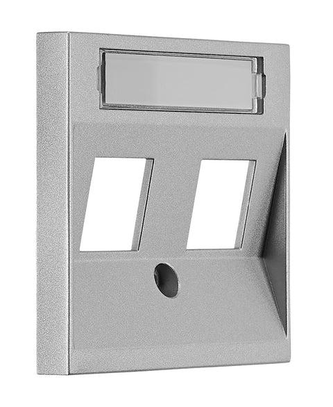 Mască 2*RJ45 ToollessLine, argintie