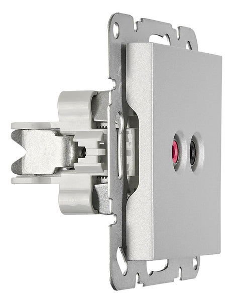 Priză audio Cinch, argintie