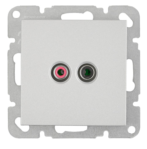 Priză audio Cinch, argintie