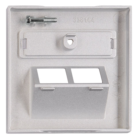 Mască 2*RJ45, argintie