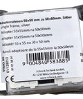 Ramă adaptoare de la 50x50mm la 55x55mm, argintiu