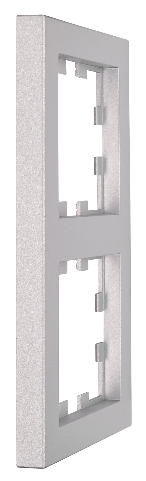 Ramă 2 aparate, Design CUBIC, argintie