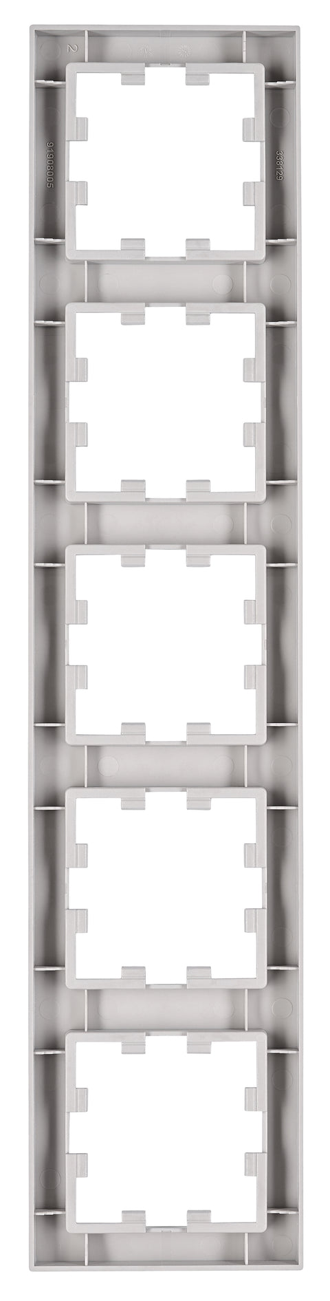 Ramă 5 aparate, Design CUBIC, argintie