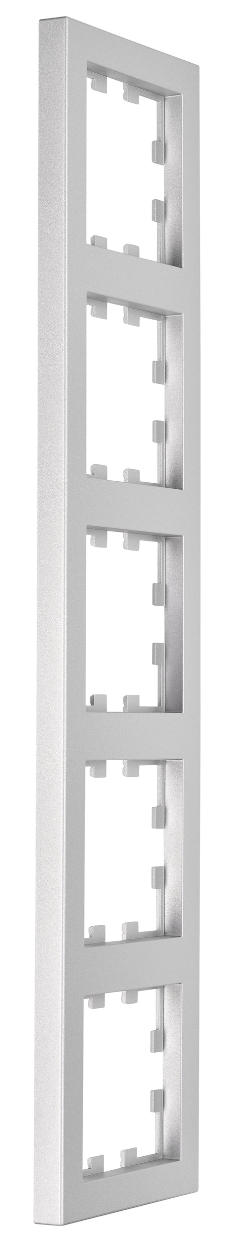 Ramă 5 aparate, Design CUBIC, argintie