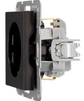 Socket outlet, screw clamps, black