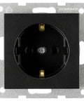 Socket outlet, screw clamps, black