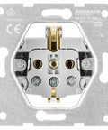 Socket outlet with safety shutter, screw clamps, black