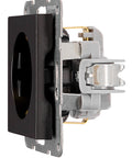 Socket outlet with safety shutter, screw clamps, black