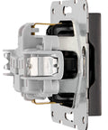 Socket outlet with safety shutter, screw clamps, black