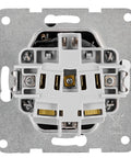 Socket outlet, flap cover, cage clamps, black