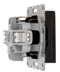 Socket outlet, flap cover, cage clamps, black