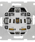 Socket outlet, flap cover, screw clamps, black
