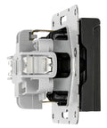 Socket outlet, flap cover, screw clamps, black