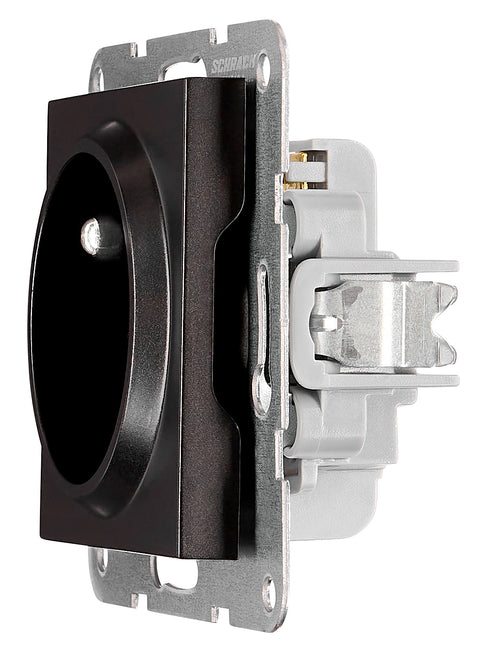 Pin socket outlet, cage clamps, black