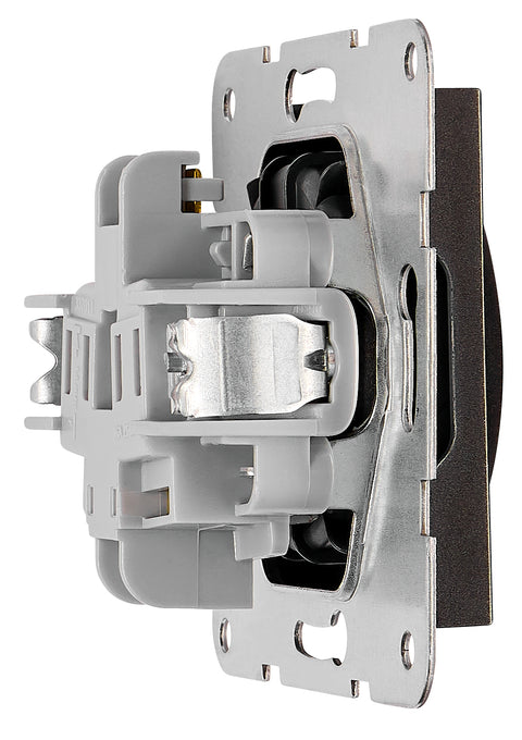 Pin socket outlet, cage clamps, black