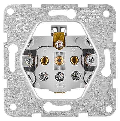 Pin socket outlet, screw clamps, black