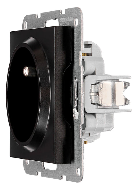 Pin socket outlet, screw clamps, black