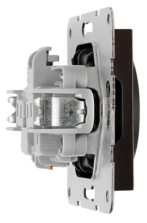 Pin socket outlet, screw clamps, black