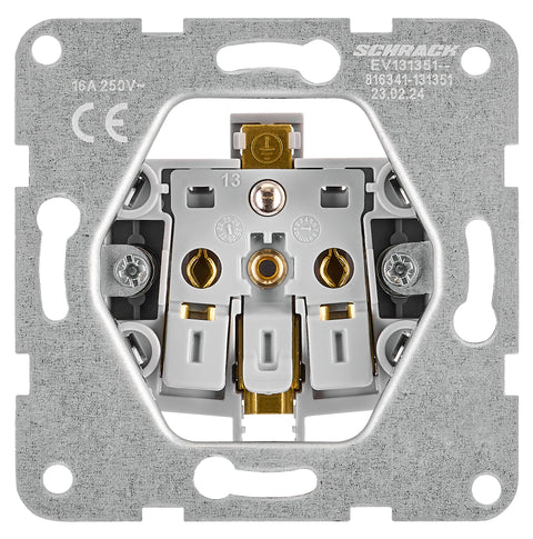 Pin socket outlet with safety shutter, cage clamps, black