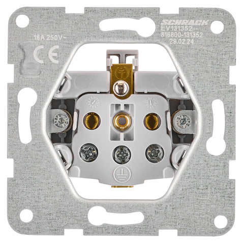 Pin socket outlet with safety shutter, screw clamps, black