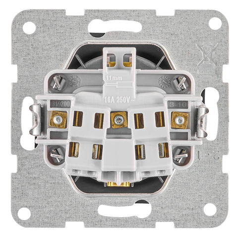 Pin socket outlet with safety shutter, screw clamps, black