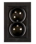 Pin compact socket outlet 2x2P+E, 45° turned, cage cl, black