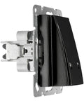 Cable outlet socket with cover, black