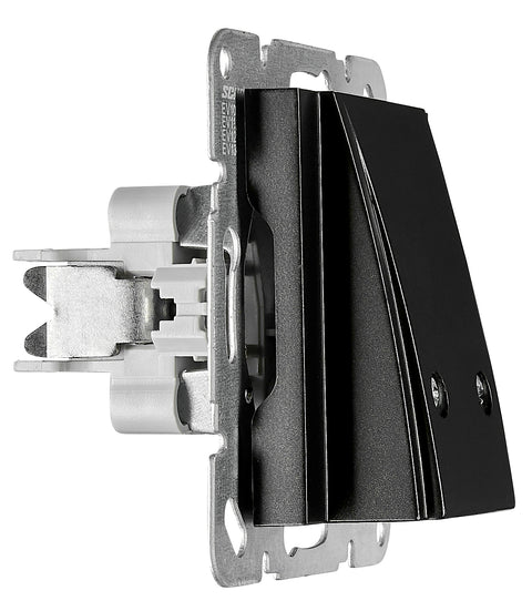 Cable outlet socket with cover, black