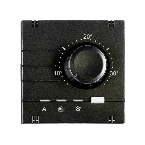 Analog thermostat - top part, heating/cooling, black