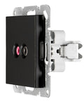 Audio socket, screw clamps, black