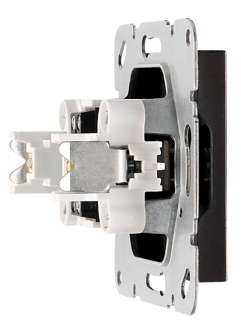 Audio socket, screw clamps, black