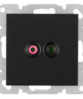Audio socket, screw clamps, black