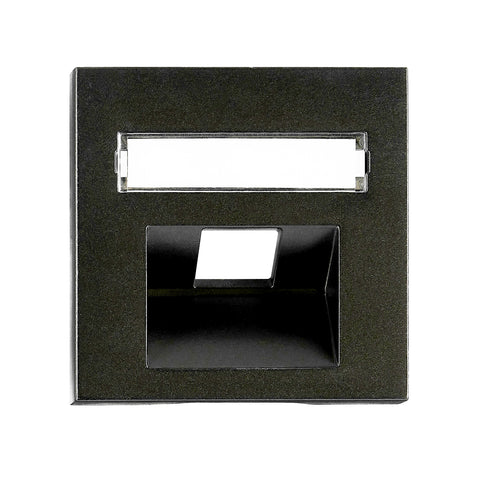 Cover for RJ45 UAE outlet, labelling window, 1-Port, black
