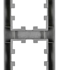 Four gang frame, Design CUBIC, black