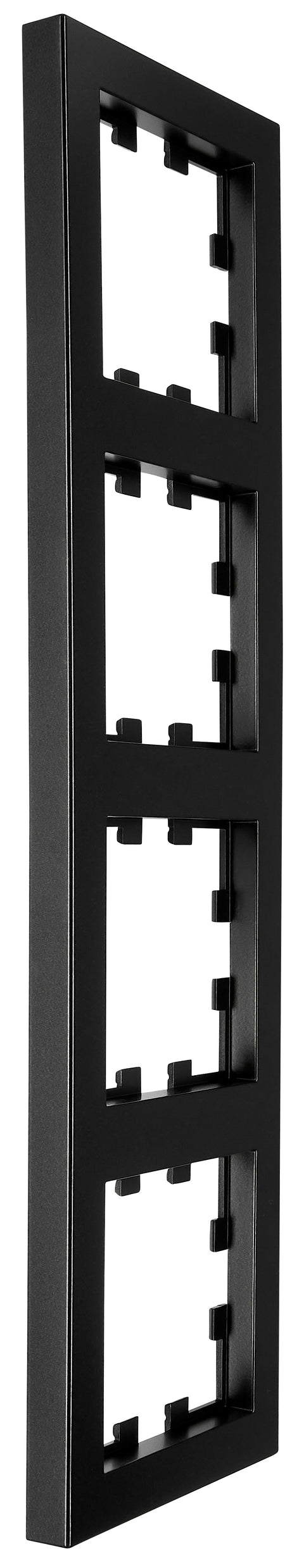 Four gang frame, Design CUBIC, black