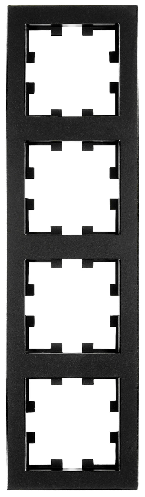 Four gang frame, Design CUBIC, black