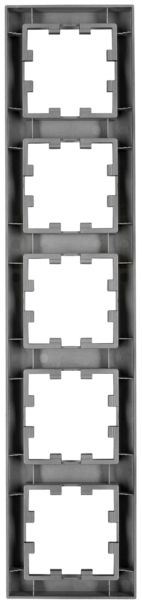Five gang frame, Design CUBIC, black