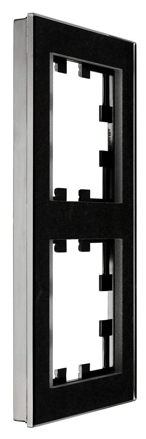 Ramă două module, sticlă neagră
