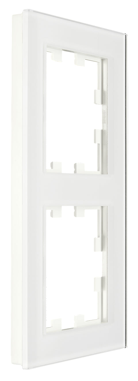 Ramă două module, sticlă albă