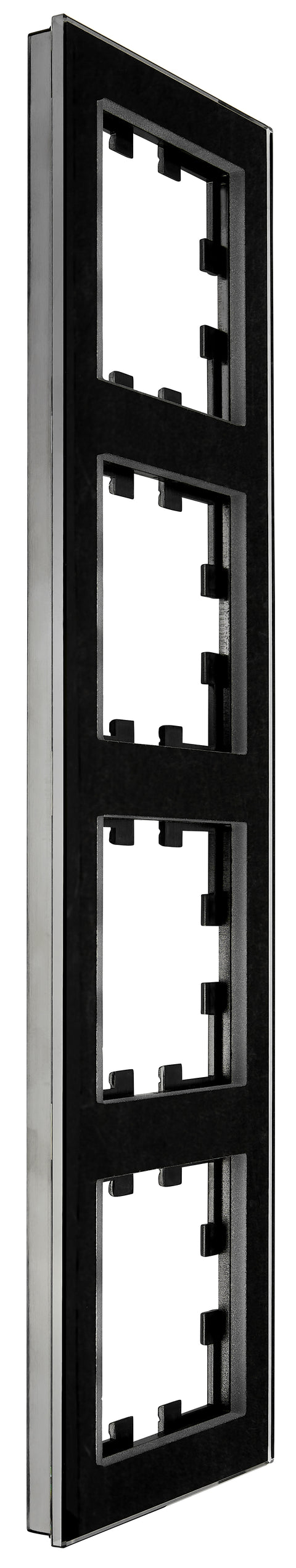 Ramă patru module, sticlă neagră