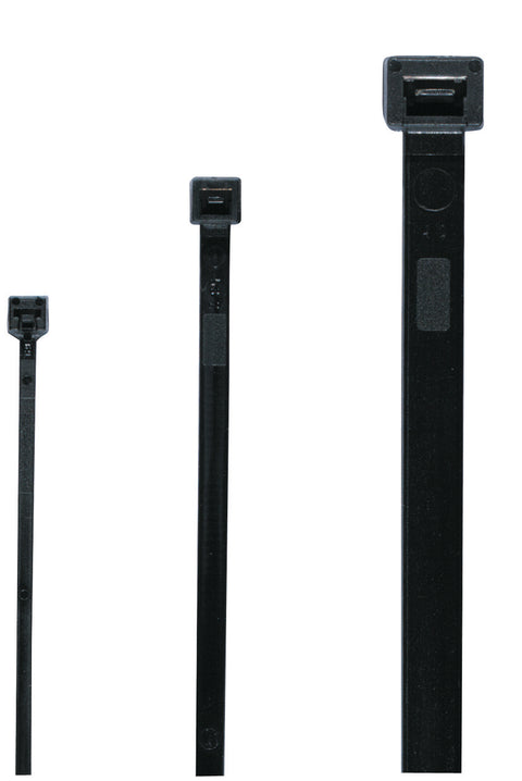 Cable band with plastic tongue, black 2.5x135mm