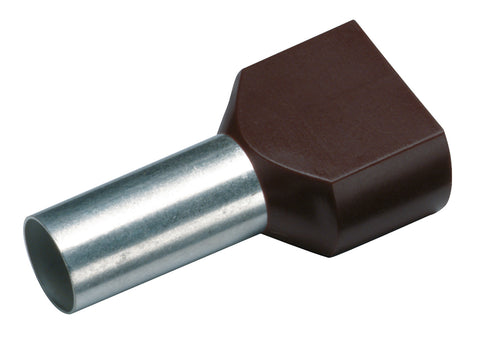 Wire ferrule, Duo 2x1.5mm², L1=8mm, black