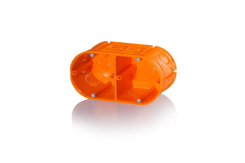 Doză aparat perete solid, doublă, șuruburi 2p x 60mm