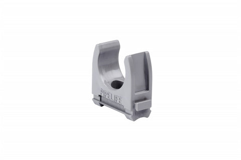 Clemă plastic pt.tub M25mm, ex. medie, gri, 100buc