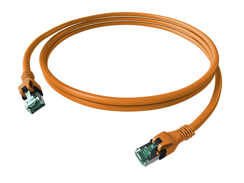 Patchcablu Cat6a push pull ecranat RJ45 portocaliu,LS0H,7,5m