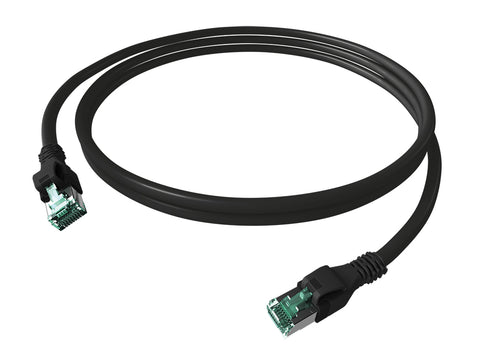 Patchcablu Cat.6a push pull ecranat RJ45 negru , LS0H, 1m