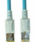 Patchcablu Cat6a cu LED ecranat RJ45 albastru 10GB 1m