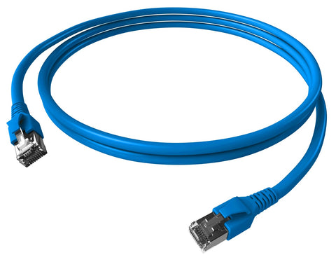 Patchcablu Cat.6a/10GB ecranat RJ45,LS0H,albastru 1m