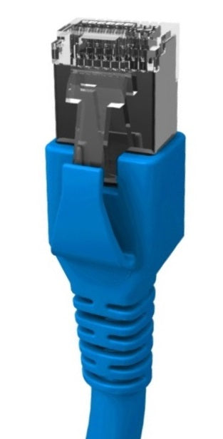 Patchcablu Cat.6a/10GB ecranat RJ45,LS0H,albastru 3m